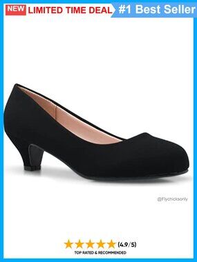 Classic Closed Toe Kitten Heel Pumps Slim Sole Dress Work Party Low Heeled